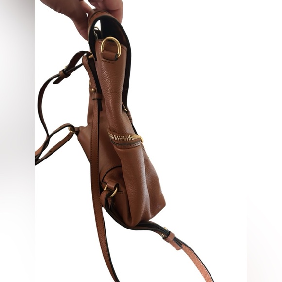 CHLOE bag | See by Chloe brown pebbled leather backpack purse with gold hardware - Picture 5 of 11